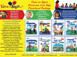 Time to Sign Everyone Can Sign Preschool Package with Pre Recorded Staff Training